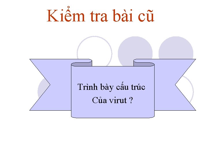Kiểm tra bài cũ Trình bày cấu trúc Của virut ? Kiểm tra bài cũ Trình bày cấu trúc Của virut ?
