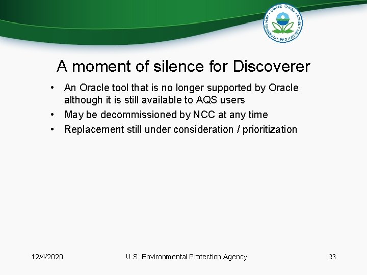 A moment of silence for Discoverer • An Oracle tool that is no longer