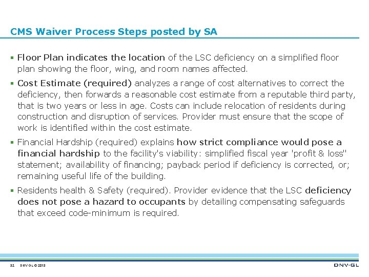 CMS Waiver Process Steps posted by SA § Floor Plan indicates the location of