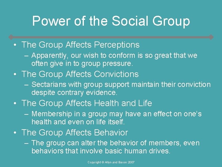 Power of the Social Group • The Group Affects Perceptions – Apparently, our wish Power of the Social Group • The Group Affects Perceptions – Apparently, our wish