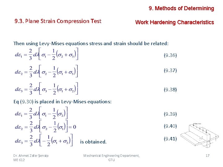 9. Methods of Determining 9. 3. Plane Strain Compression Test Work Hardening Characteristics Then