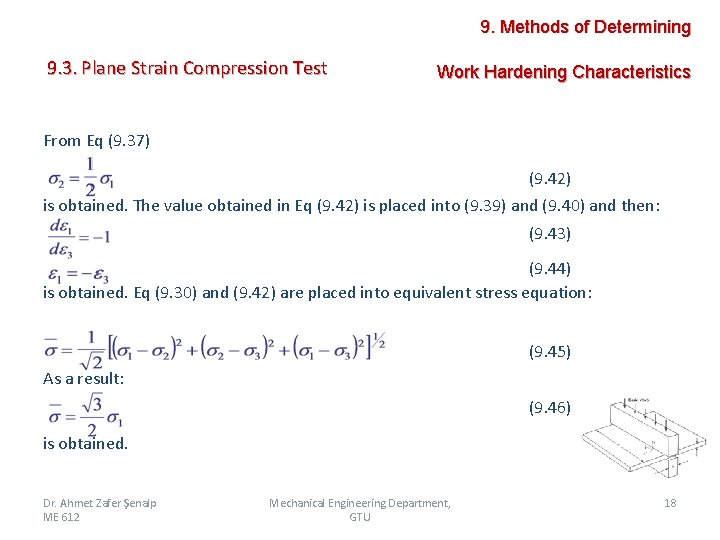 9. Methods of Determining 9. 3. Plane Strain Compression Test Work Hardening Characteristics From