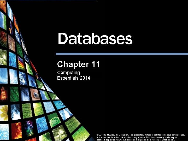Databases Chapter 11 Computing Essentials 2014 Databases Computing Essentials 2014 © 2014 by Mc.