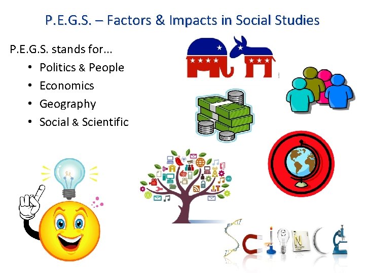 P. E. G. S. – Factors & Impacts in Social Studies P. E. G.