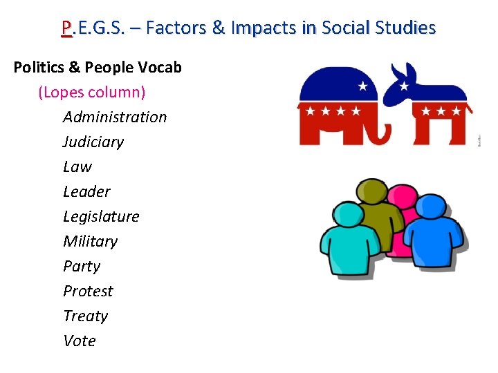 P. E. G. S. – Factors & Impacts in Social Studies Politics & People