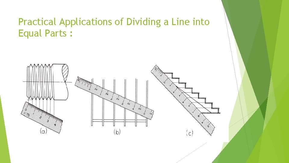 Practical Applications of Dividing a Line into Equal Parts : 