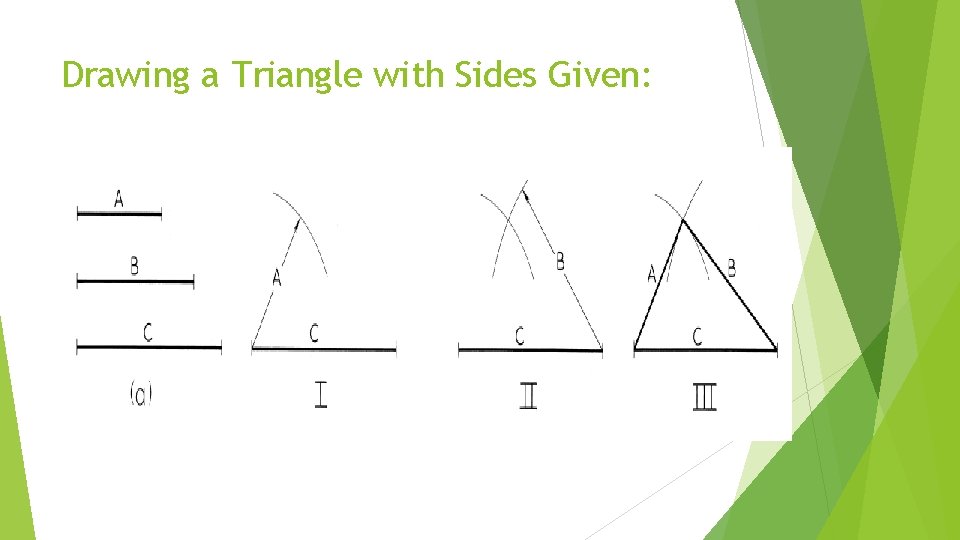 Drawing a Triangle with Sides Given: 