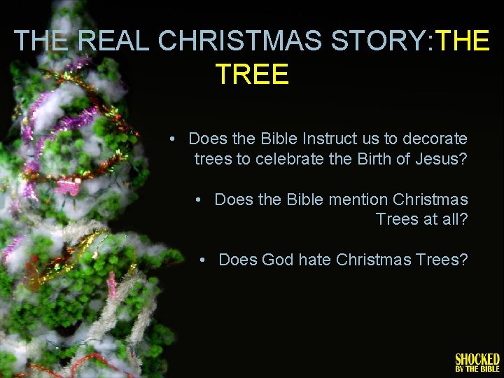 THE REAL CHRISTMAS STORY: THE TREE • Does the Bible Instruct us to decorate