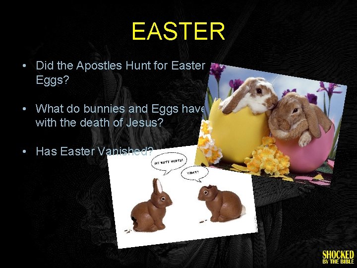 EASTER • Did the Apostles Hunt for Easter Eggs? • What do bunnies and