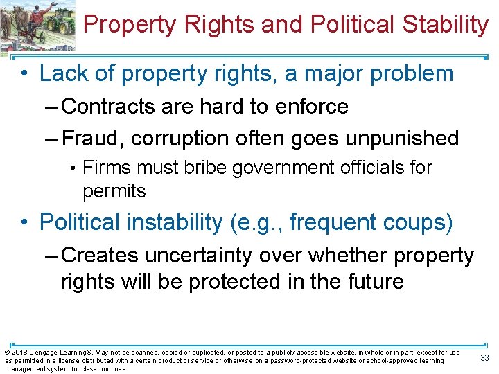 Property Rights and Political Stability • Lack of property rights, a major problem –