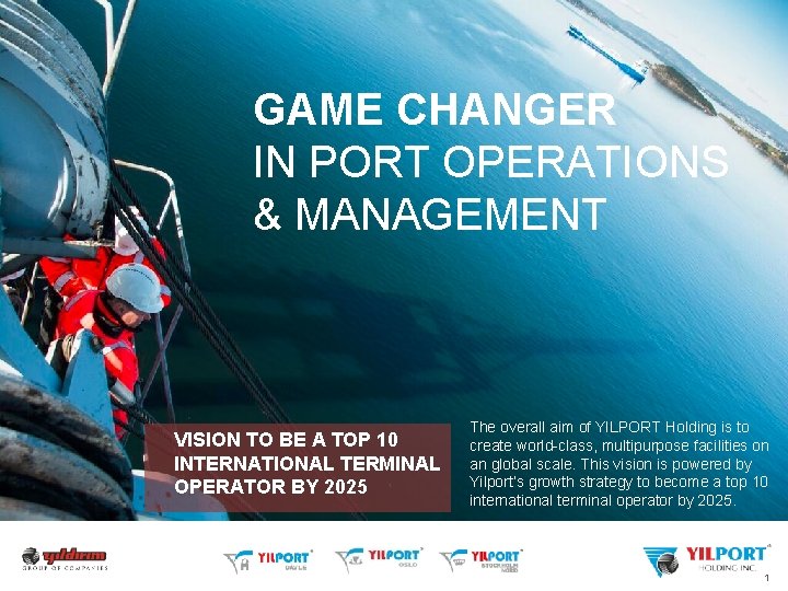 GAME CHANGER IN PORT OPERATIONS & MANAGEMENT VISION TO BE A TOP 10 INTERNATIONAL