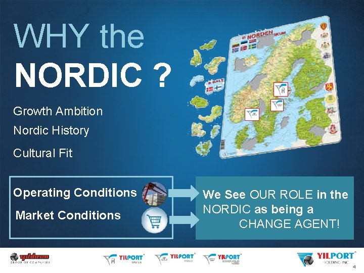 WHY the NORDIC ? Growth Ambition Nordic History Cultural Fit Operating Conditions Market Conditions