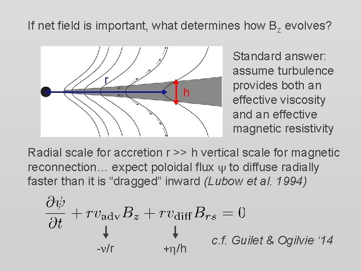 If net field is important, what determines how Bz evolves? r h Standard answer: If net field is important, what determines how Bz evolves? r h Standard answer: