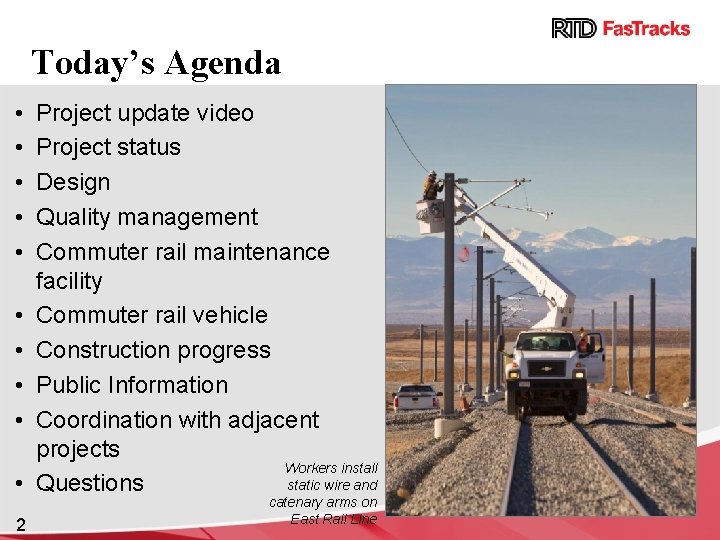 Today’s Agenda • • • 2 Project update video Project status Design Quality management