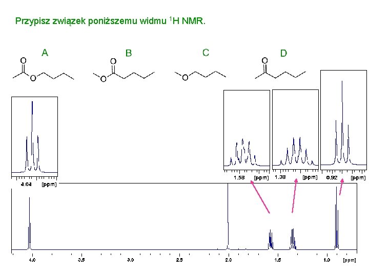 Przypisz związek poniższemu widmu 1 H NMR. 