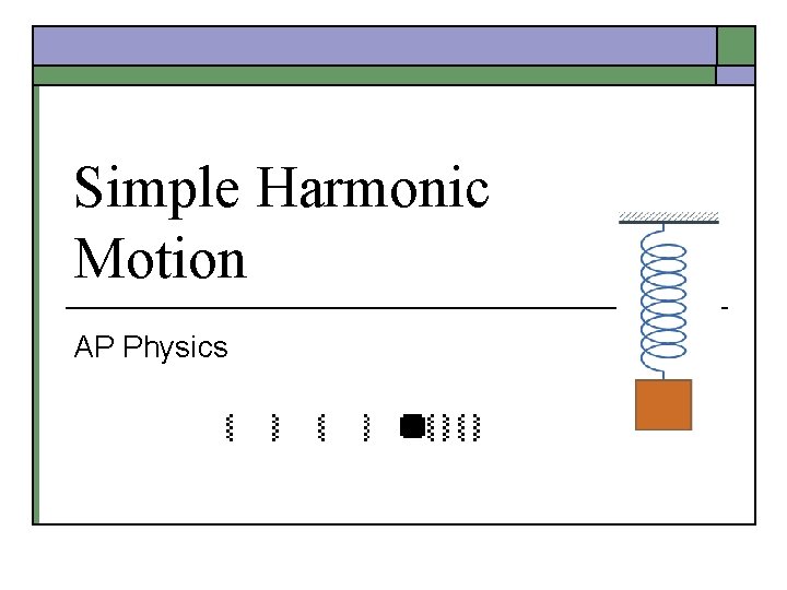 Simple Harmonic Motion AP Physics 