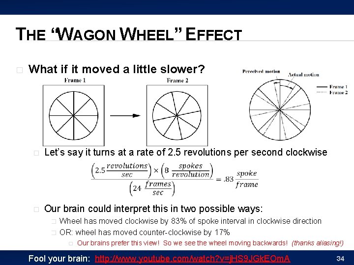 THE “WAGON WHEEL” EFFECT � What if it moved a little slower? � Let’s