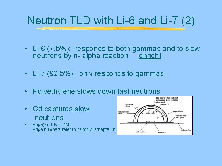 Neutron TLD with Li-6 and Li-7 (2) • Li-6 (7. 5%): responds to both Neutron TLD with Li-6 and Li-7 (2) • Li-6 (7. 5%): responds to both