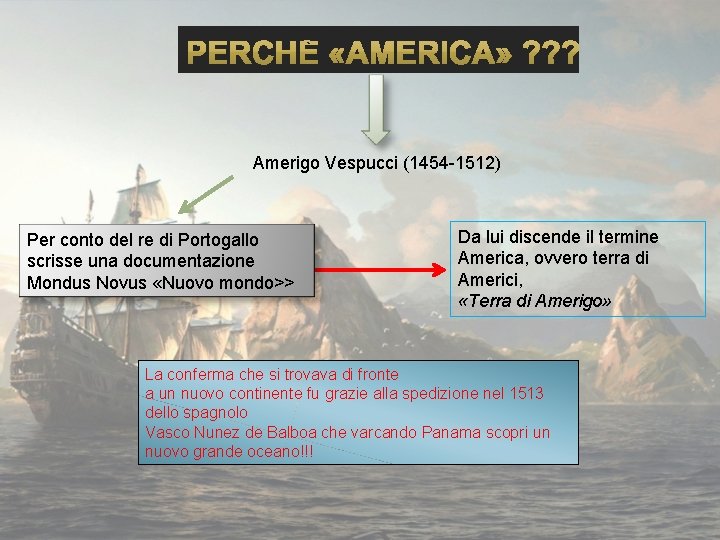 Amerigo Vespucci (1454 -1512) Per conto del re di Portogallo scrisse una documentazione Mondus