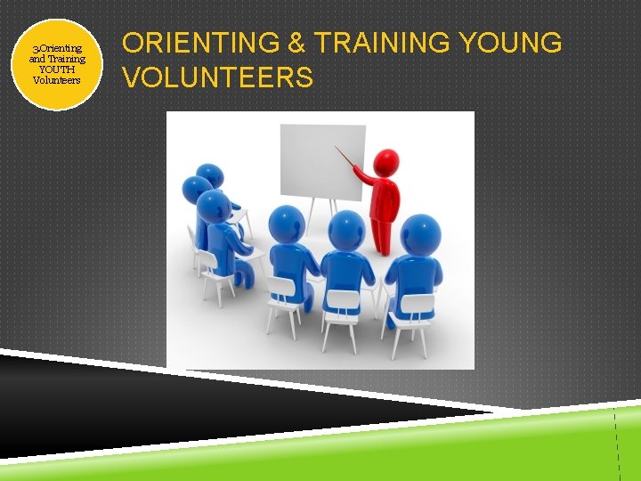3. Orienting and Training YOUTH Volunteers ORIENTING & TRAINING YOUNG VOLUNTEERS 