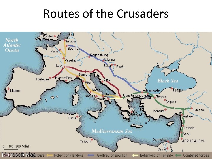 Routes of the Crusaders 