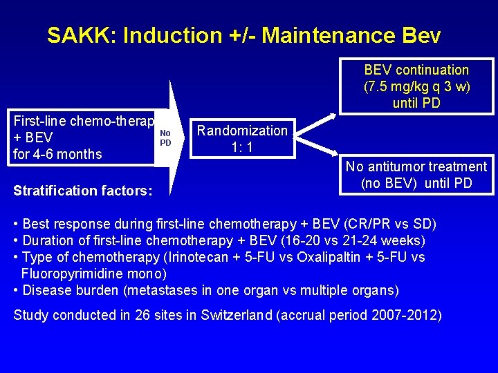 Intermittent versus Continuous Systemic Therapy for Metastatic Colorectal