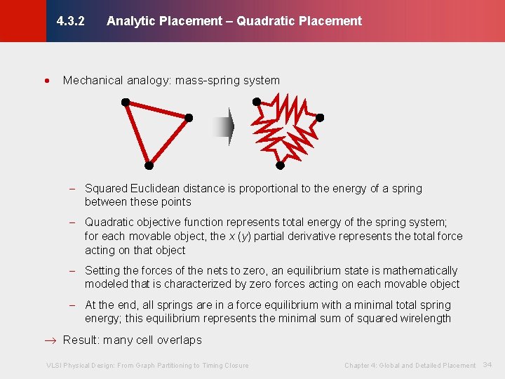 Analytic Placement – Quadratic Placement © KLMH 4. 3. 2 · Mechanical analogy: mass-spring