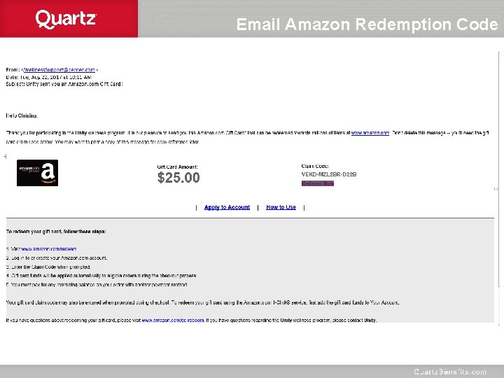 Email Amazon Redemption Code 