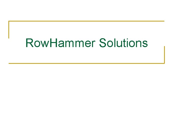 Row. Hammer Solutions 