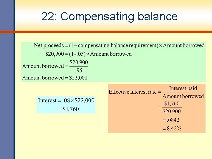 22: Compensating balance 