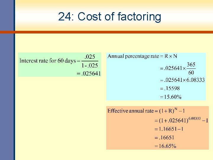24: Cost of factoring 