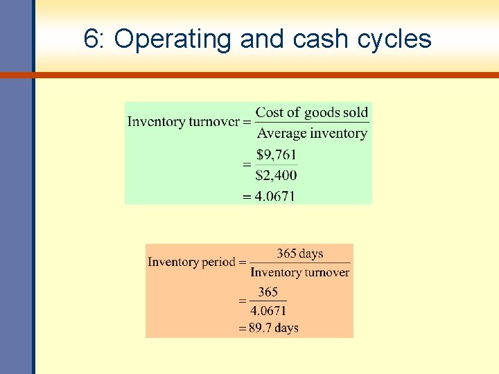 6: Operating and cash cycles 