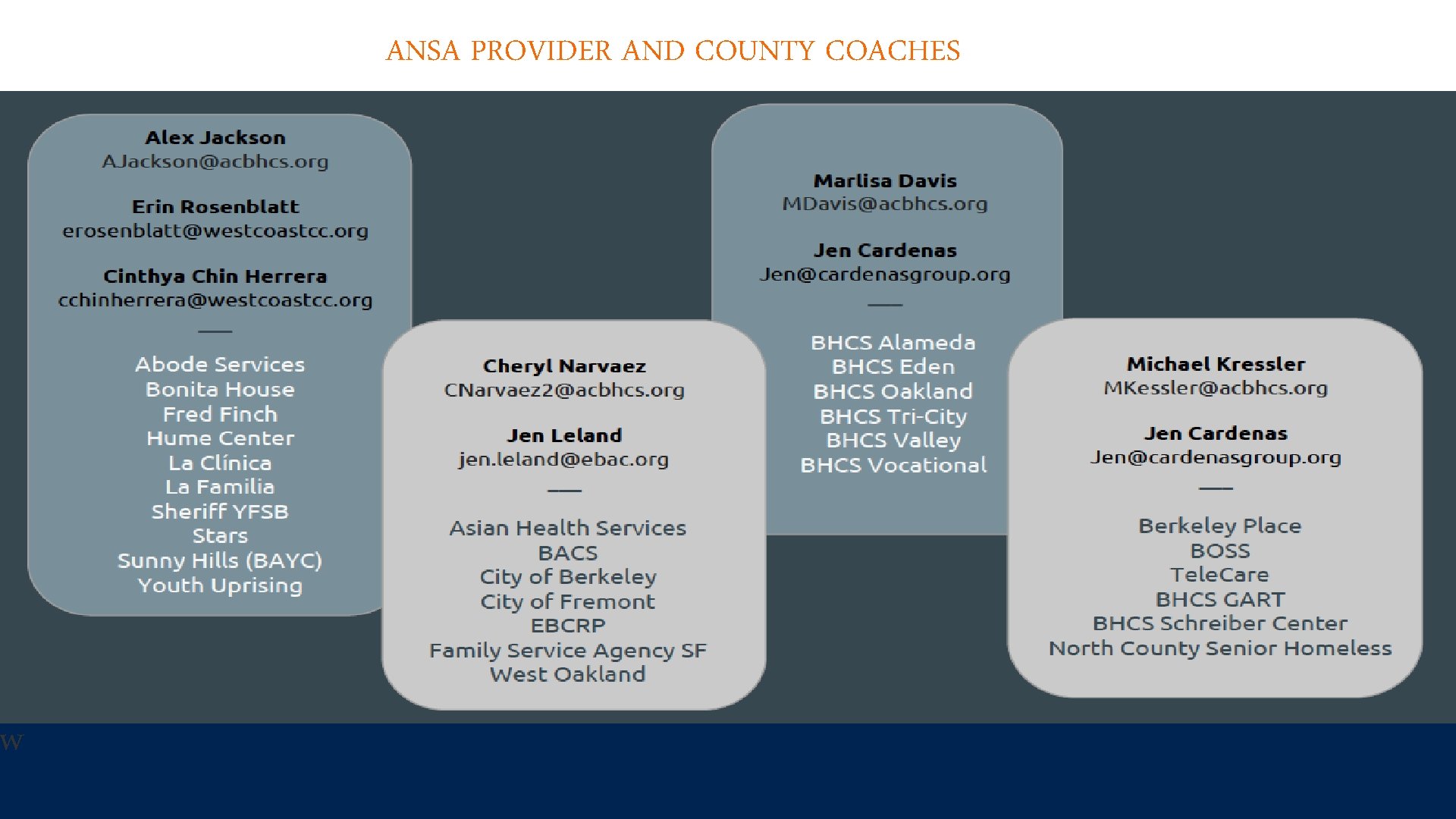 w ANSA PROVIDER AND COUNTY COACHES 