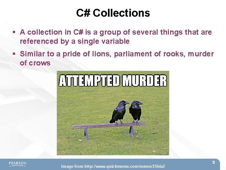 C# Collections A collection in C# is a group of several things that are