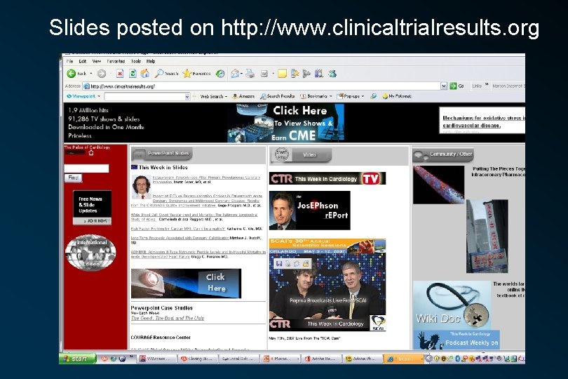 Slides posted on http: //www. clinicaltrialresults. org 