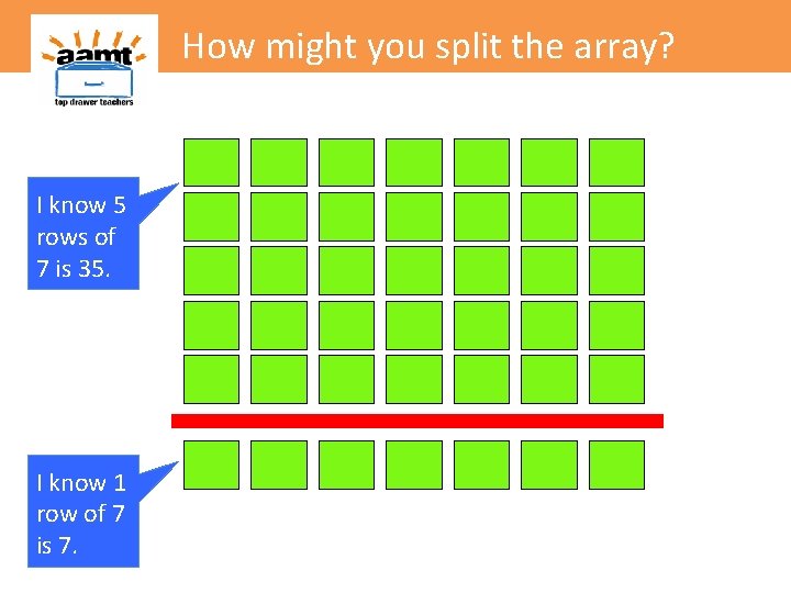 How might you split the array? I know 5 rows of 7 is 35