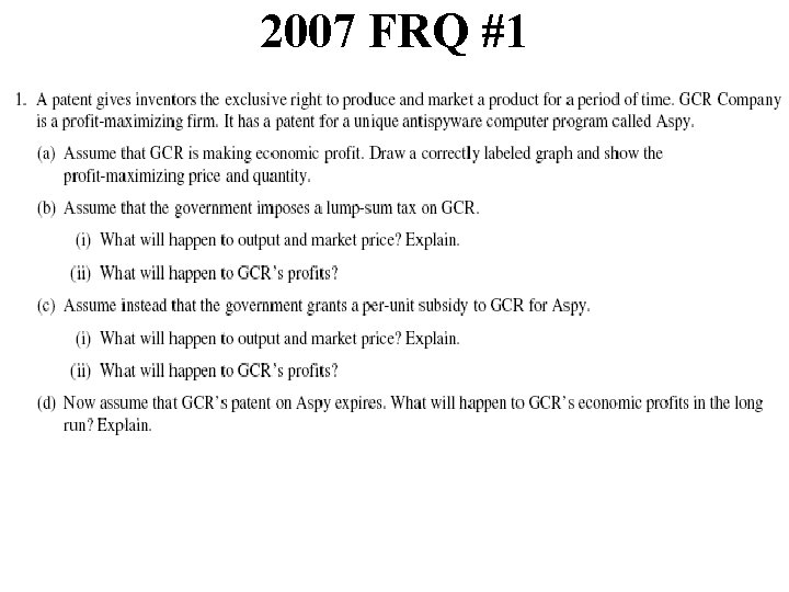 2007 FRQ #1 