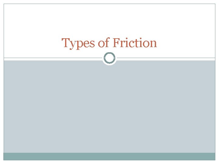 Types of Friction 