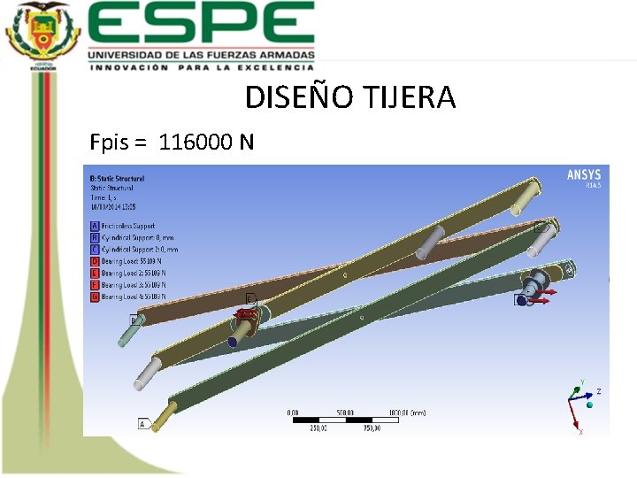 DISEÑO TIJERA Fpis = 116000 N 