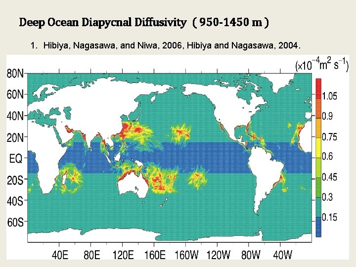Deep Ocean Diapycnal Diffusivity ( 950 -1450 m ) 1. Hibiya, Nagasawa, and Niwa,
