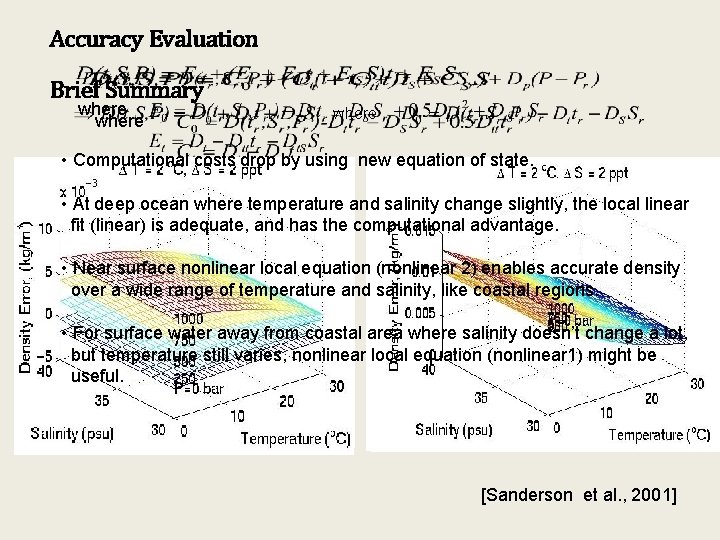 Accuracy Evaluation Brief Summary where • Computational costs drop by using new equation of