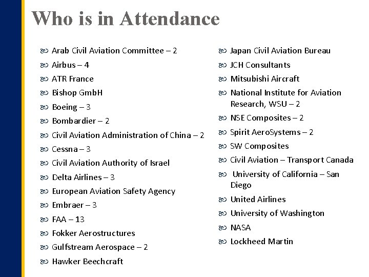 Who is in Attendance Arab Civil Aviation Committee – 2 Japan Civil Aviation Bureau
