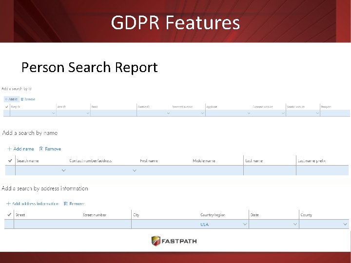 GDPR Features Person Search Report 