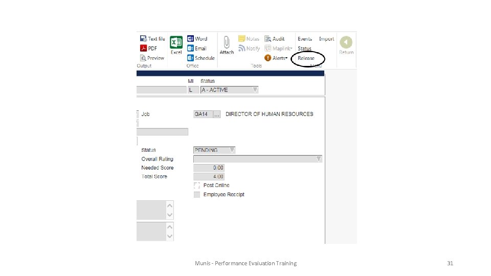 Munis - Performance Evaluation Training 31 