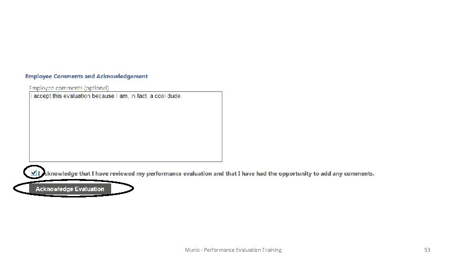 Munis - Performance Evaluation Training 53 