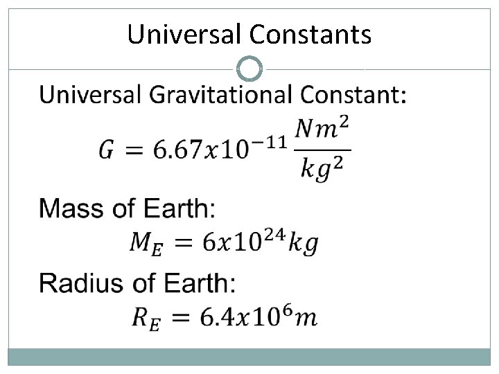 Universal Constants 