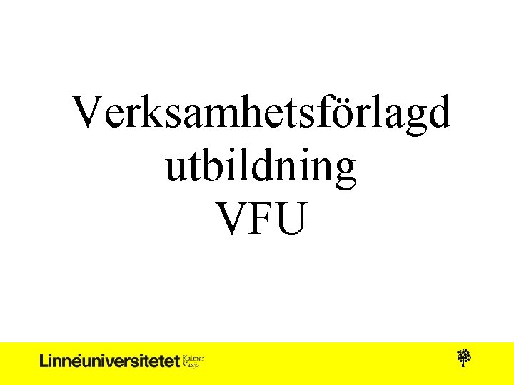 Verksamhetsförlagd utbildning VFU 