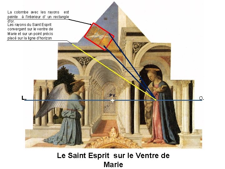 La colombe avec les rayons est peinte à l’interieur d’ un rectangle d’or. Les La colombe avec les rayons est peinte à l’interieur d’ un rectangle d’or. Les