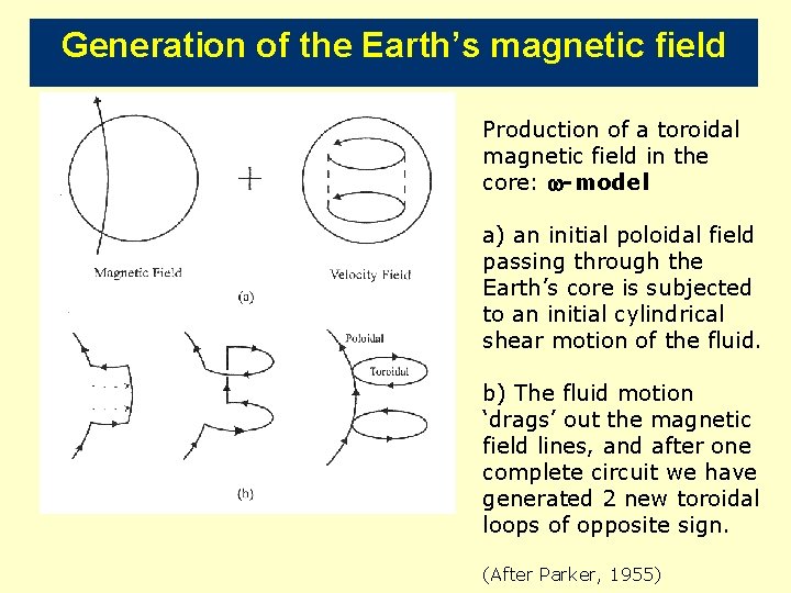 Generation of the Earth’s magnetic field Production of a toroidal magnetic field in the