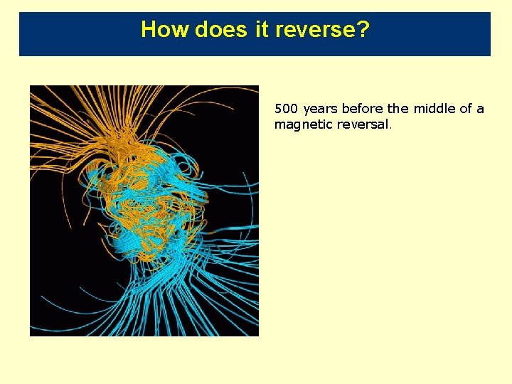 How does it reverse? 500 years before the middle of a magnetic reversal. 